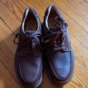 Clarks Dark Brown Leather Oxfords